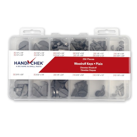Handi-Chek Woodruff Key Assortment Woodruff Key Assortment, 250 Pieces DISP-WKC250HC